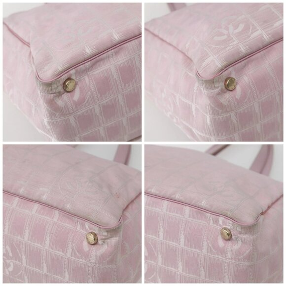 CHANEL New Travel Line Tote Bag Nylon Pink Gold CC Auth BA5975 - Picture 15 of 15